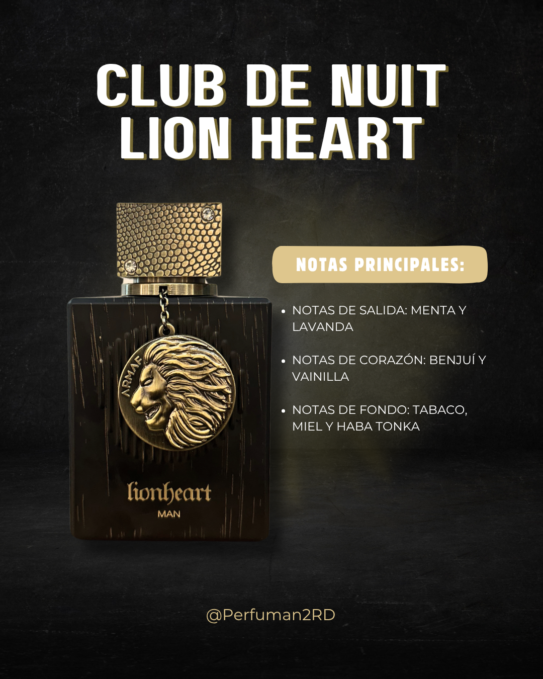 Armaf Club De Nuit Lion Heart Men M EDP 3.4 oz