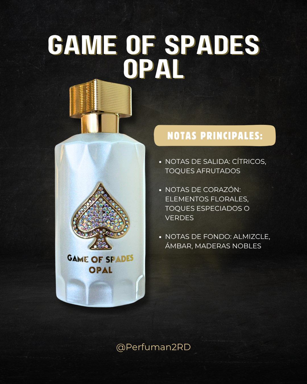 JO MILANO "GAME OF SPADES OPAL" 3.0 OZ PARFUM UNISEX