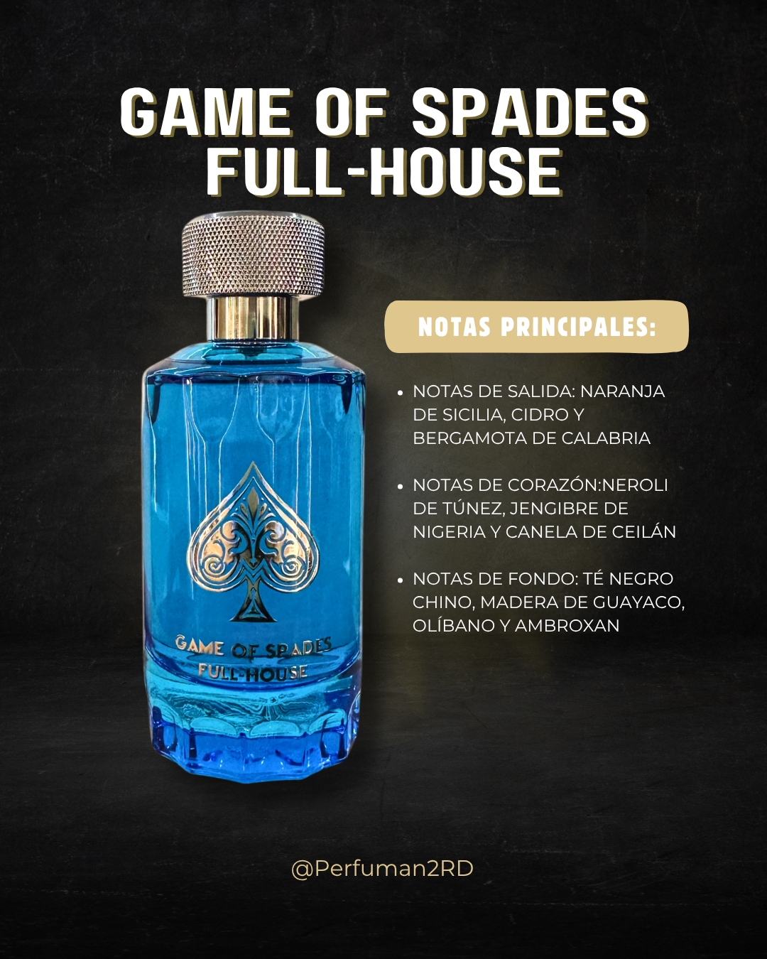 JO MILANO "GAME OF SPADES FULL HOUSE" 3.4OZ PARFUM