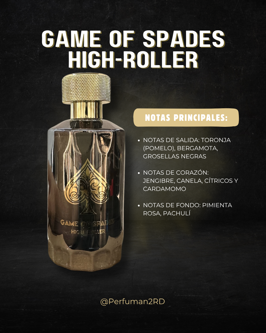 JO MILANO "GAME OF SPADES HIGH ROLLER"  3.4OZ PARFUM