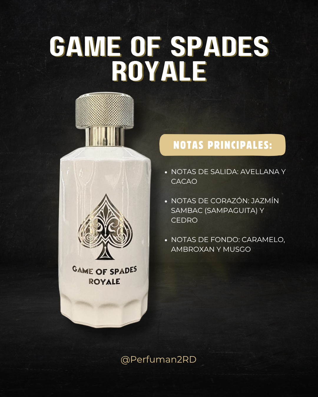 JO MILANO "GAME OF SPADES ROYALE"  3.4OZ PARFUM UNISEX