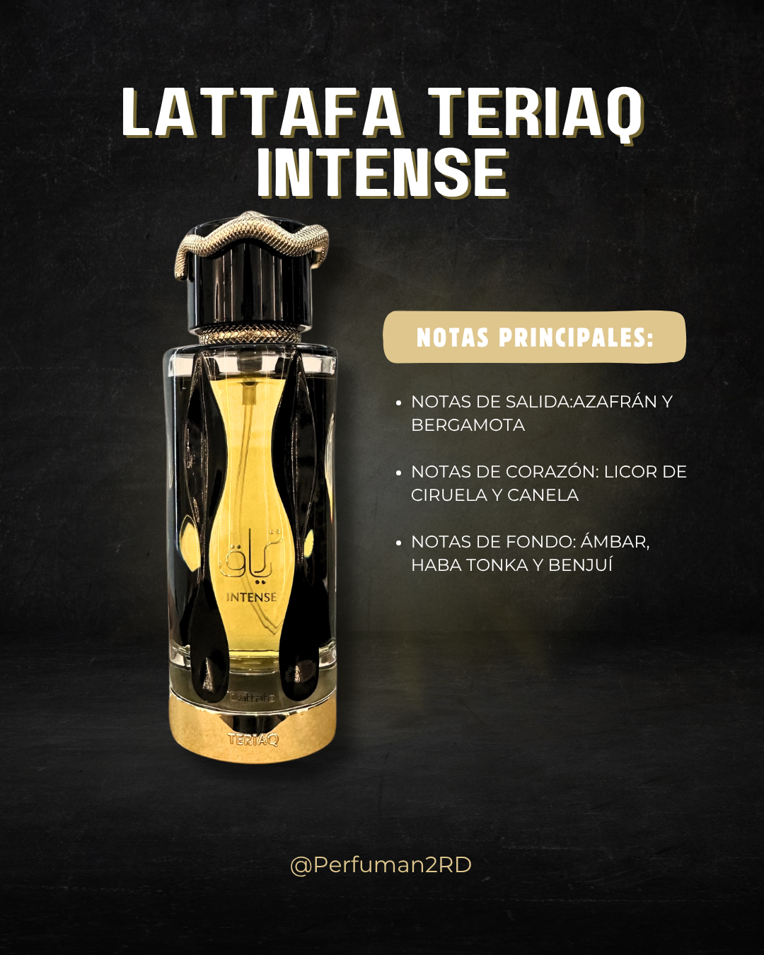 Lattafa Teriaq Intense U EDP 3.4 oz