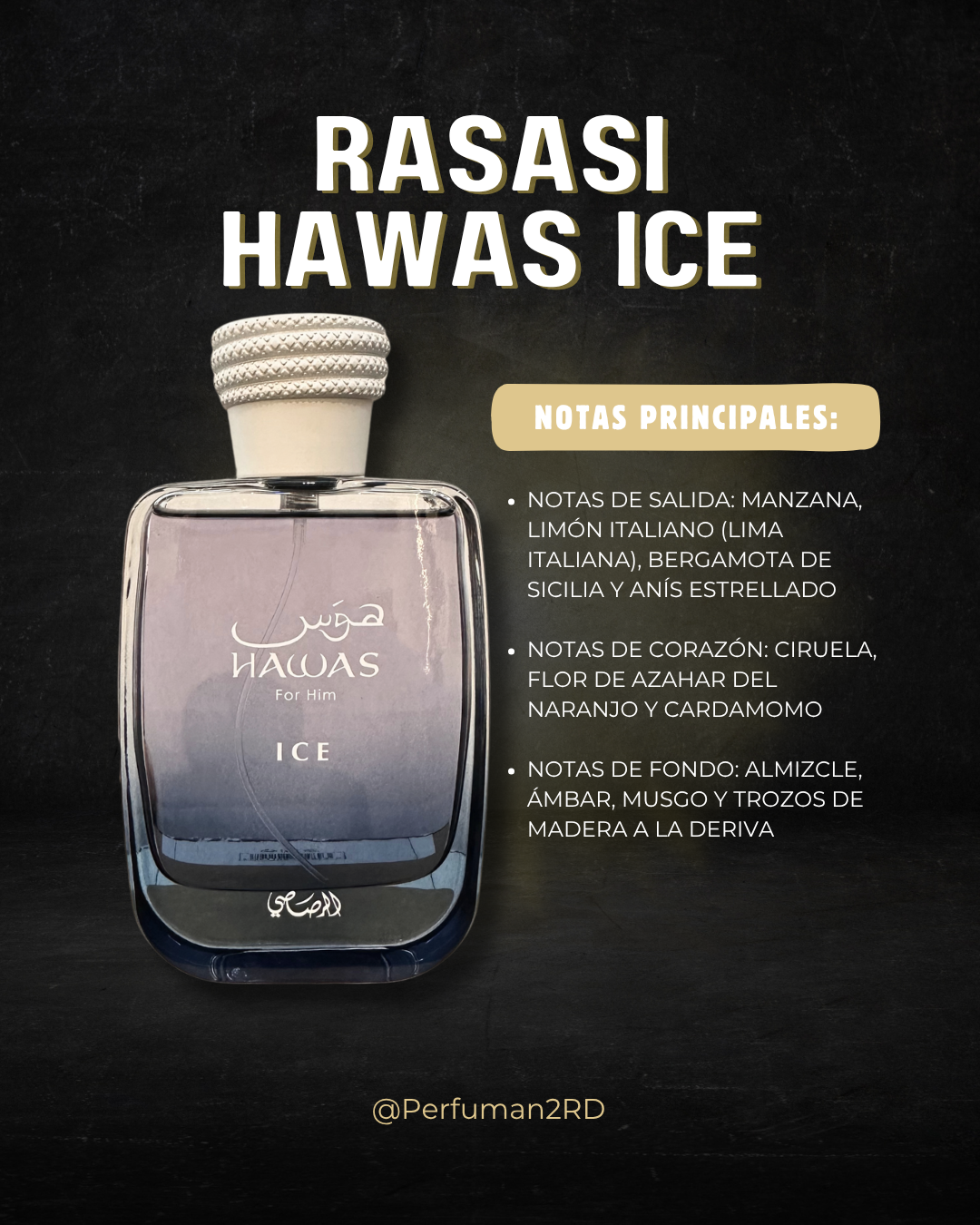 Rasasi Hawas Ice M EDP 3.4 oz