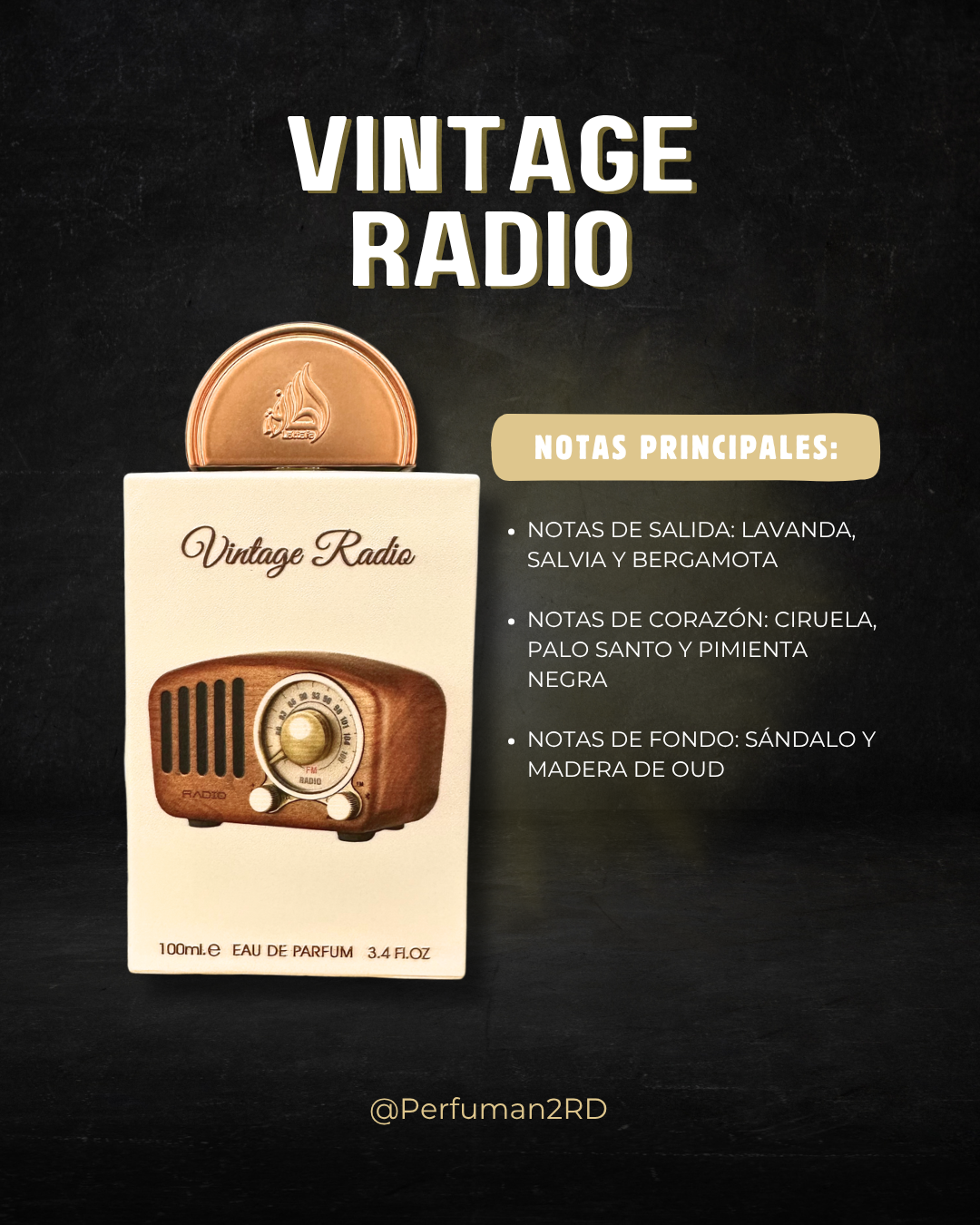 Lattafa Vintage Radio 3.4 oz EDP (100 ML )